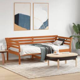 Berkfield Home Day Bed without Mattress Wax Brown 90x190 cm Single Solid Wood Pine - thumbnail 1
