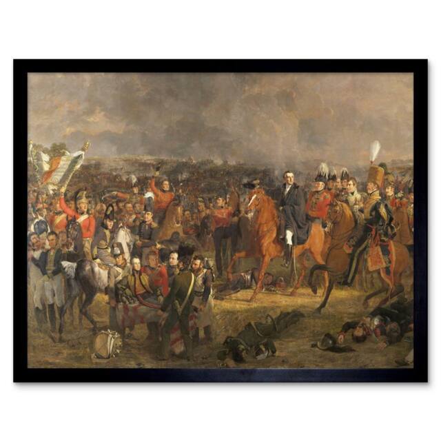 "Artery8 Pieneman The Battle Of Waterloo Painting 12x16"" Framed Wall Art Print in Brown - Size: W12"" x H16""" - image 1