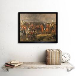 "Artery8 Pieneman The Battle Of Waterloo Painting 12x16"" Framed Wall Art Print in Brown - Size: W12"" x H16""" - thumbnail 2