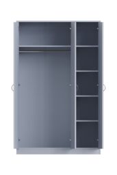 FWStyle High Gloss Grey 3 Door Mirrored Triple Wardrobe - thumbnail 5