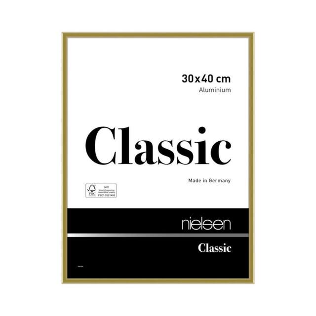 nielsen Classic Aluminium Picture Frame 30x40cm - Float Glass, Push/Turn Clips in Gold - Size: 30x40 cm - image 1