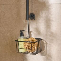 OHS Metal Shower Caddy Hanging Shampoo Organiser Storage in Black