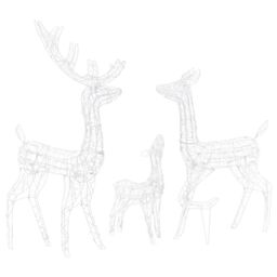 Berkfield Home Acrylic Reindeer Family Christmas Decoration 300 LED Cold White - thumbnail 5