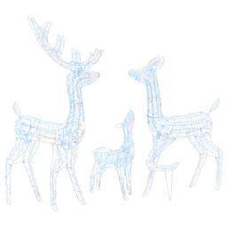 Berkfield Home Acrylic Reindeer Family Christmas Decoration 300 LED Cold White - thumbnail 2