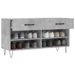 Berkfield Home Shoe Bench Concrete Grey 102x35x55 cm Engineered Wood - Size: 102 x 35 x 55 cm - thumbnail 4