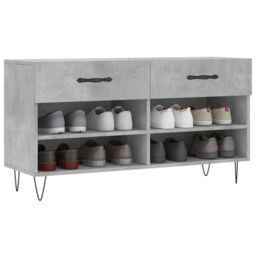 Berkfield Home Shoe Bench Concrete Grey 102x35x55 cm Engineered Wood - Size: 102 x 35 x 55 cm - thumbnail 3