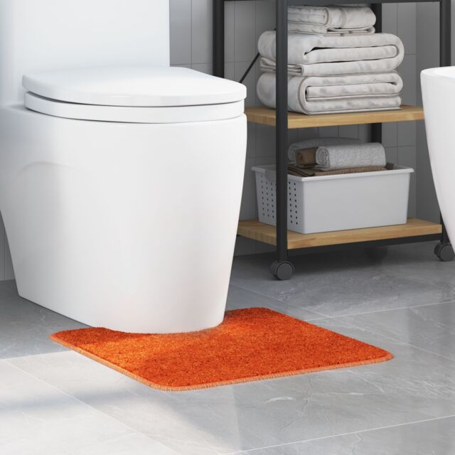 Berkfield Home Bath Mat U-Shaped Dark Grey 50x50 cm Polypropylen Non-Slip in Orange - Size: Medium - image 1
