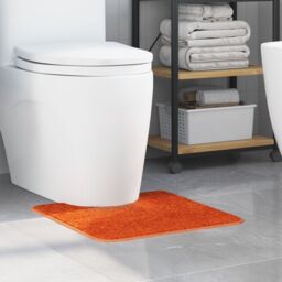 Berkfield Home Bath Mat U-Shaped Dark Grey 50x50 cm Polypropylen Non-Slip in Orange - Size: Medium - thumbnail 4