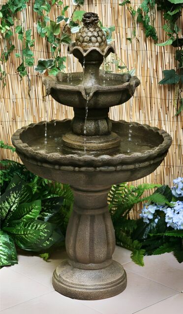 Primrose Tiered Water Fountain Feature Stone Effect 2 Tier Outdoor Jata 93cm in Bronze - image 1