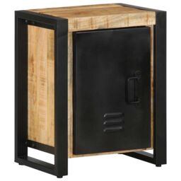 Berkfield Home Bedside Cabinet 40x30x51 cm Solid Rough Wood Mango in Brown - Size: 40 x 30 x 51 cm - thumbnail 4