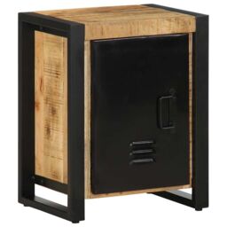 Berkfield Home Bedside Cabinet 40x30x51 cm Solid Rough Wood Mango in Brown - Size: 40 x 30 x 51 cm - thumbnail 3