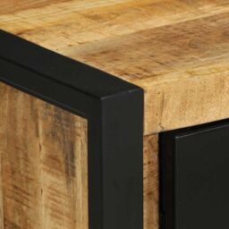 Berkfield Home Bedside Cabinet 40x30x51 cm Solid Rough Wood Mango in Brown - Size: 40 x 30 x 51 cm - thumbnail 8