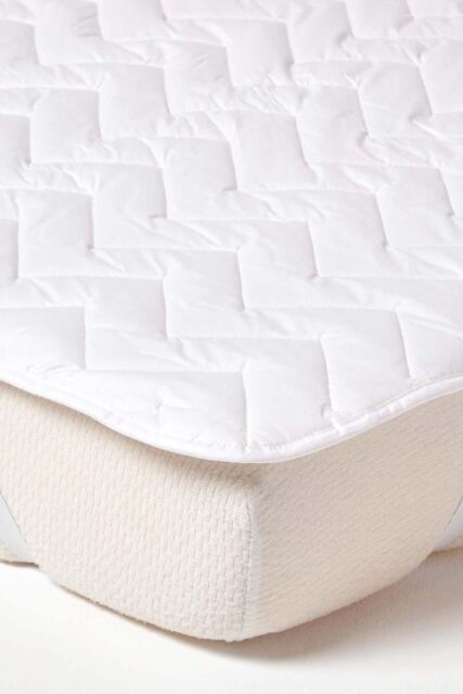 Homescapes Cotton Deep Quilted Mattress Topper in White - Size: King - image 1