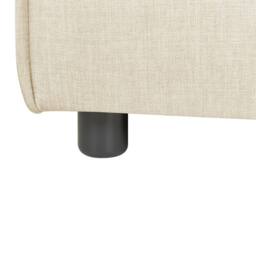 Wyld and Coco Beige Faux Linen Square Ottoman Modern Footstool - thumbnail 6