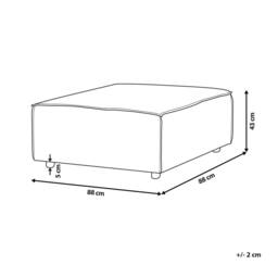 Wyld and Coco Beige Faux Linen Square Ottoman Modern Footstool - thumbnail 3