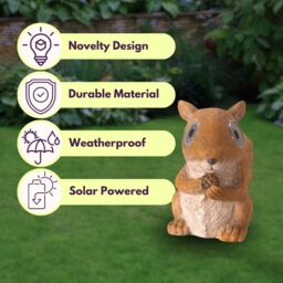 Marco Paul Solar Squirrel Light Ornament Woodland Animal in Beige - thumbnail 6
