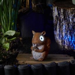 Marco Paul Solar Squirrel Light Ornament Woodland Animal in Beige - thumbnail 1