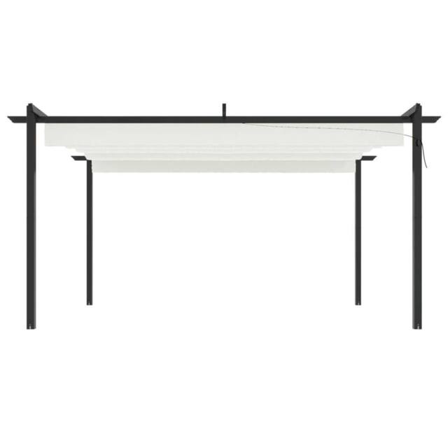 Berkfield Home Sturdy Garden Gazebo with Retractable Roof 4x3 m Cream - image 1