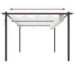 Berkfield Home Sturdy Garden Gazebo with Retractable Roof 4x3 m Cream - thumbnail 5
