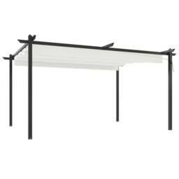 Berkfield Home Sturdy Garden Gazebo with Retractable Roof 4x3 m Cream - thumbnail 3