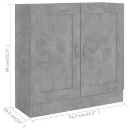 Berkfield Home Classic Book Cabinet Concrete Grey 82.5x30.5x80 cm Engineered Wood - thumbnail 8