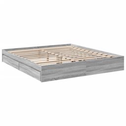 Berkfield Home Bed Frame with Drawers without Mattress Grey Sonoma 200x200 cm - thumbnail 6