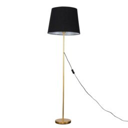 ValueLights Charlie Modern Stem Gold Floor Lamp - thumbnail 1