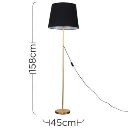 ValueLights Charlie Modern Stem Gold Floor Lamp - thumbnail 5