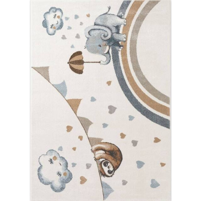 THE RUGS Villeroy & Boch Elephant Rainy Boho Rug & Runner Kids Rug in Cream - Size: 120 cm x 170 cm - image 1