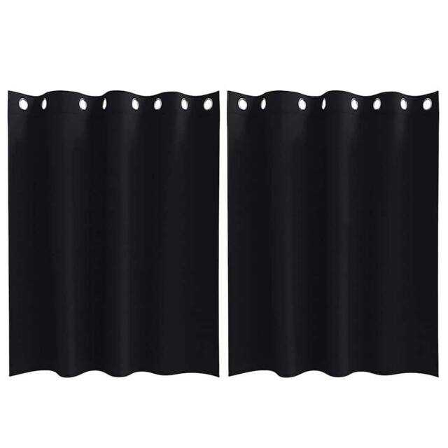 Berkfield Home Curtains with Curtains 2 pcs Black 140 x 140 cm Polyester - image 1