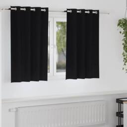 Berkfield Home Curtains with Curtains 2 pcs Black 140 x 140 cm Polyester - thumbnail 2