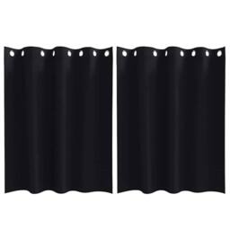 Berkfield Home Curtains with Curtains 2 pcs Black 140 x 140 cm Polyester - thumbnail 1