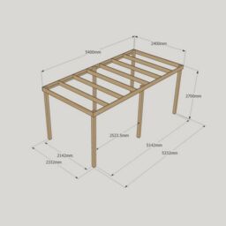 Rutland County Garden Furniture Ltd Garden Pergola 6 Posts - Wood - L240 x W540 x H270 cm - Rustic Brown - thumbnail 4