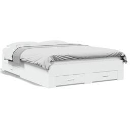 Berkfield Home Bed Frame with Drawers without Mattress White 120x200 cm - Size: Small Double - thumbnail 2