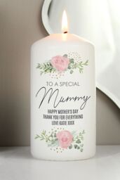 Personalised Memento Company Women's Personalised Abstract Rose Pillar Candle in Off-White - thumbnail 4