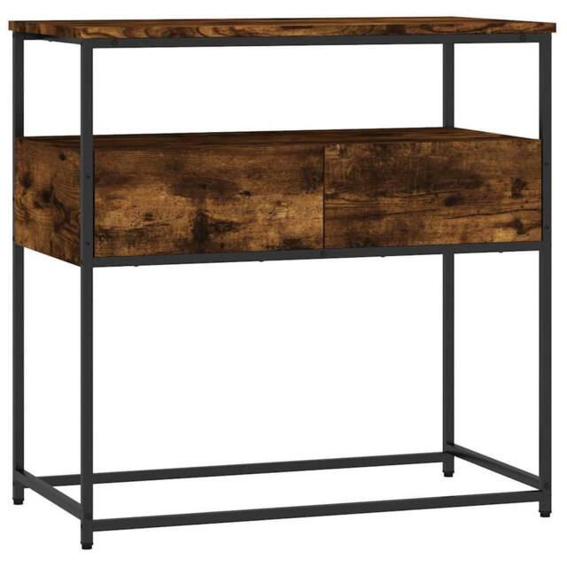 Berkfield Home Console Table Smoked Oak 75x40x75 cm Engineered Wood in Brown - Size: 75 x 40 x 75 cm - image 1