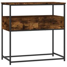 Berkfield Home Console Table Smoked Oak 75x40x75 cm Engineered Wood in Brown - Size: 75 x 40 x 75 cm