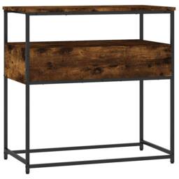 Berkfield Home Console Table Smoked Oak 75x40x75 cm Engineered Wood in Brown - Size: 75 x 40 x 75 cm - thumbnail 8