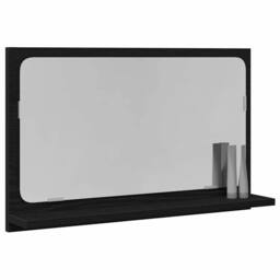 Berkfield Home Stylish Bathroom Mirror in Black Oak, 60x10.5x37 cm, Made of Engi - Size: 60x10.5x37 cm