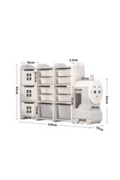 Kids'Floor-Standing Toy Storage Rack in Adorable Train Design in Beige - thumbnail 2