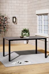 Living and Home Wood Effect Outdoor Garden Dining Table in Grey - thumbnail 1