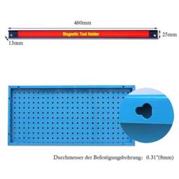 "Nordara 3x18"" Heavy Duty Magnetic Tool Bar Storage Holder Rack in Red - Size: 10000mm x 520mm" - thumbnail 2