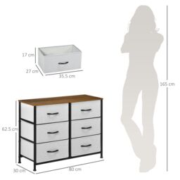 HOMCOM of Drawers Cloth Organizer with Fabric Drawers Steel Frame for Bedroom in Grey - thumbnail 3