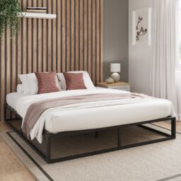 GFW Platform Bedframe in Black - Size: Small Double - thumbnail 1