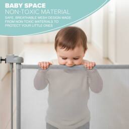 Kidoola Retractable Baby Gate, Doorway Safety Gate for Toddlers/Pets, 86x140cm in Grey - Size: 86x140 cm - thumbnail 6