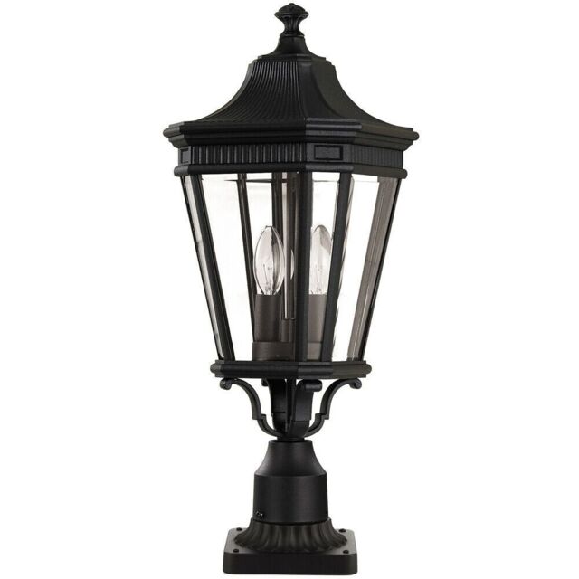 Loops Outdoor IP44 2 Bulb Wall Ground Pedestal Black LED E14 60W