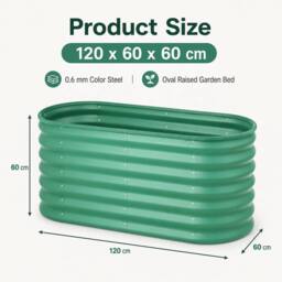 VOGREX Galvanized Raised Garden Bed Heavy Duty Steel Planter in Green - thumbnail 2