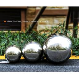 SPETLEK 6Pcs Gazing Ball Outdoors Garden Steel Mirror Sphere Decor in Silver - Size: 0.6m2 - thumbnail 3