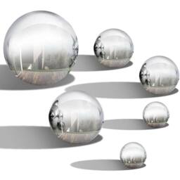 SPETLEK 6Pcs Gazing Ball Outdoors Garden Steel Mirror Sphere Decor in Silver - Size: 0.6m2 - thumbnail 1