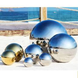 SPETLEK 6Pcs Gazing Ball Outdoors Garden Steel Mirror Sphere Decor in Silver - Size: 0.6m2 - thumbnail 2
